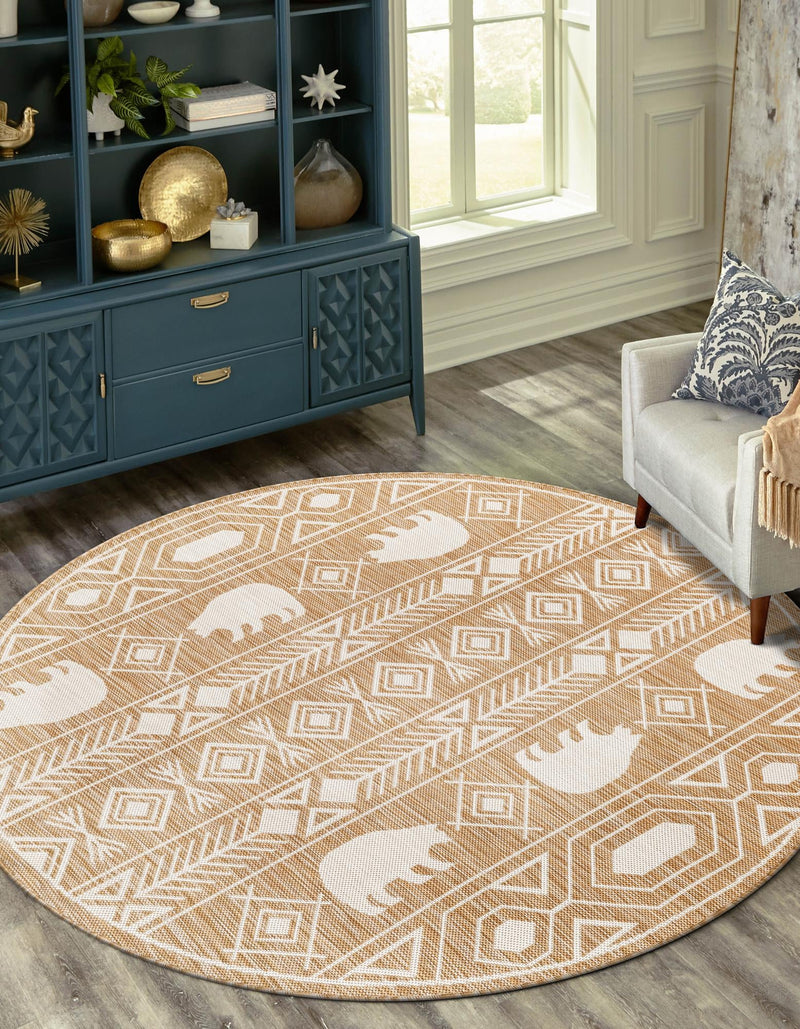 Mesa Oasis Rugs Collection Area Rug - Sundown Round Taupe  lifestyle 31