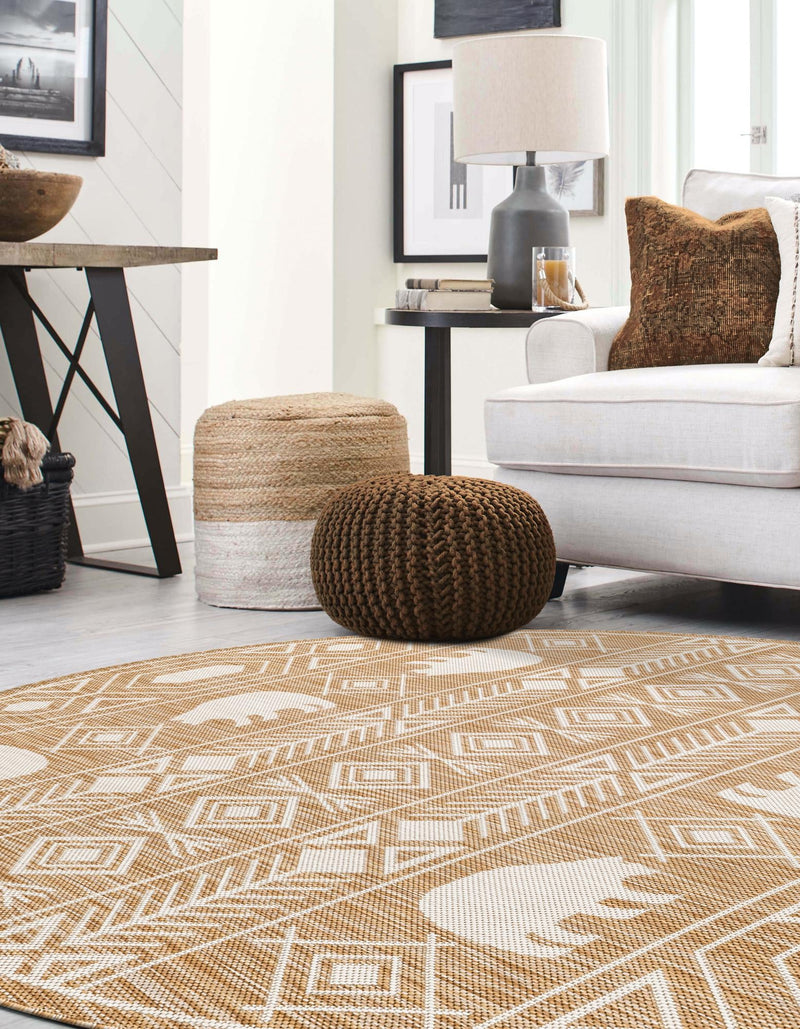 Mesa Oasis Rugs Collection Area Rug - Sundown Round Taupe  lifestyle 43