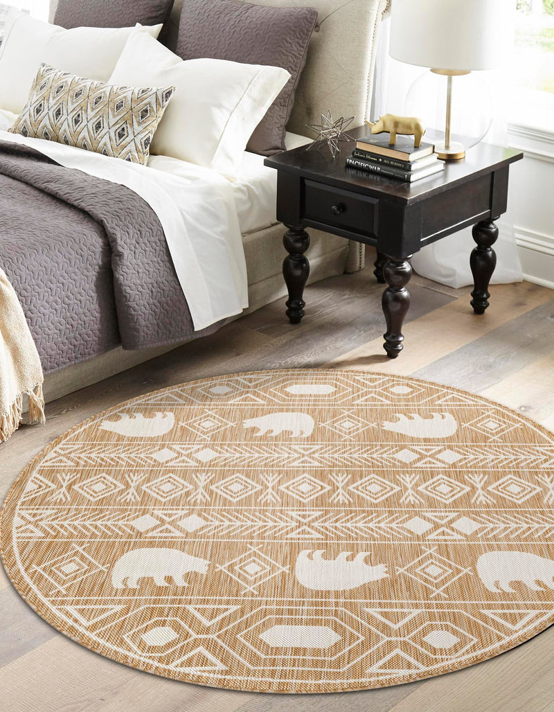 Mesa Oasis Rugs Collection Area Rug - Sundown Round Taupe  lifestyle 55