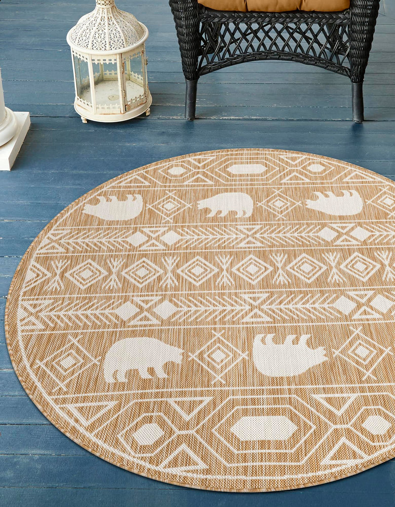 Mesa Oasis Rugs Collection Area Rug - Sundown Round Taupe  lifestyle 61