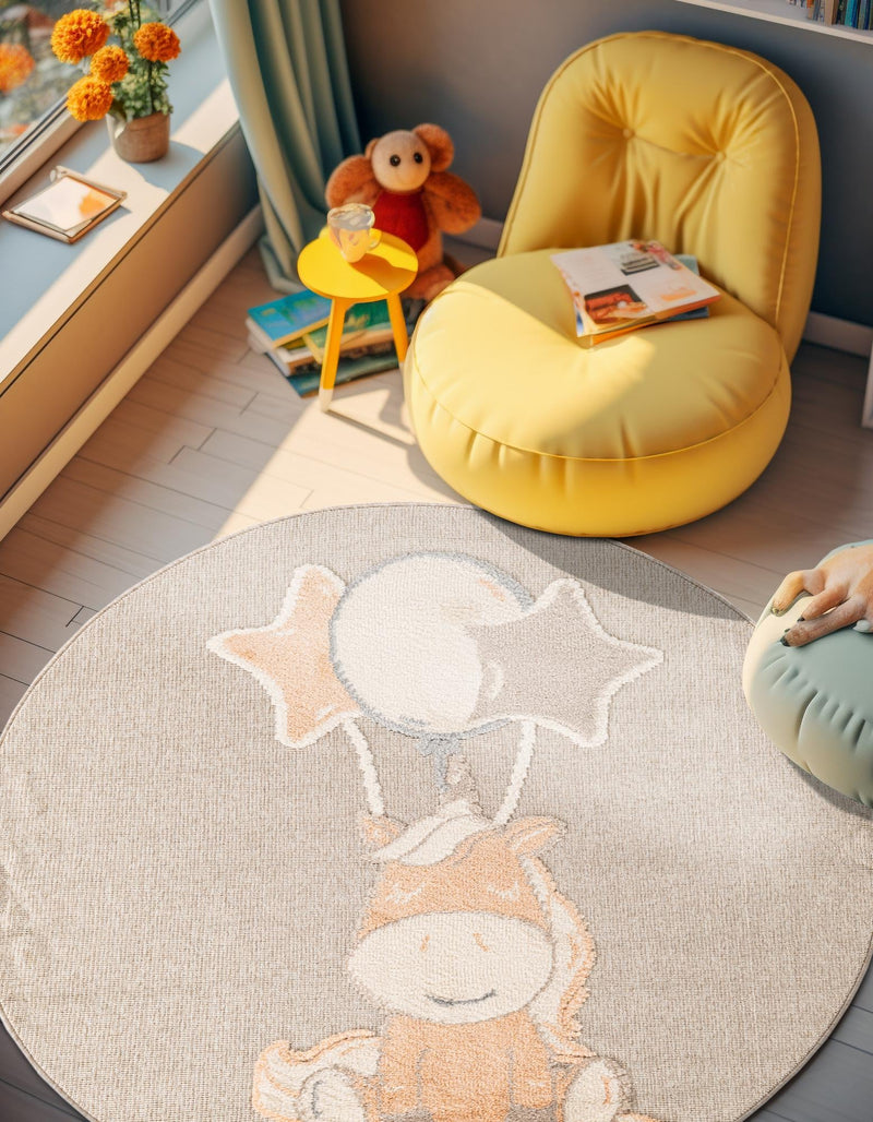 Wonder Tykes Collection Area Rug - Enchanted Round Peach Blossom  lifestyle 22