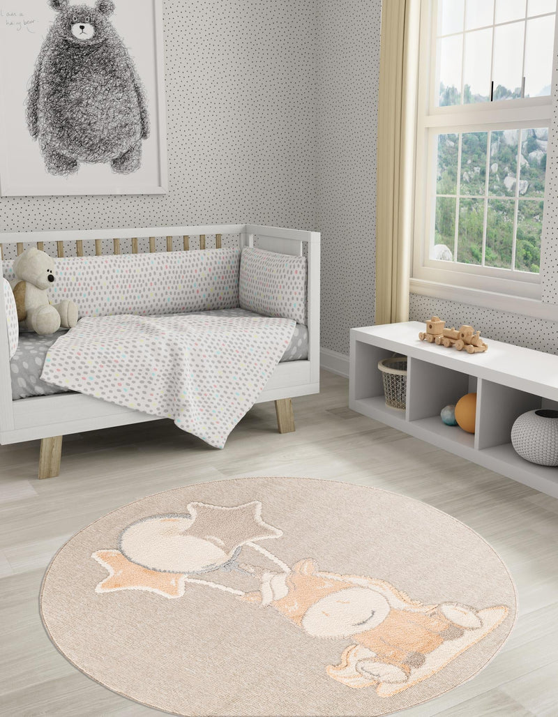 Wonder Tykes Collection Area Rug - Enchanted Round Peach Blossom  lifestyle 49