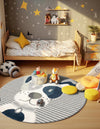 Wonder Tykes Collection Area Rug -  Magicgrove Round Blue and Gray  lifestyle 46