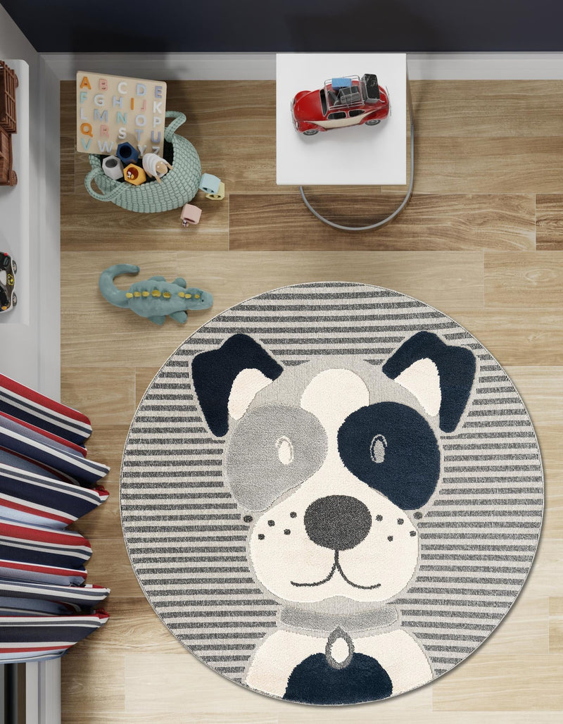 Wonder Tykes Collection Area Rug -  Magicgrove Round Blue and Gray  lifestyle 49