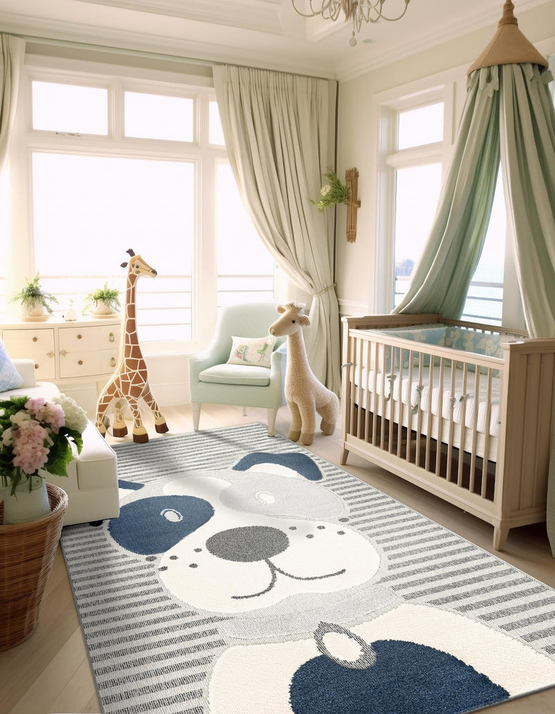 Wonder Tykes Collection Area Rug -  Magicgrove Rectangle Blue and Gray  lifestyle 2