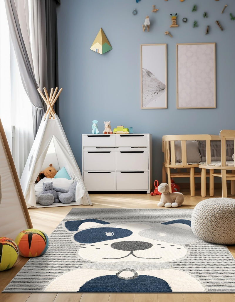 Wonder Tykes Collection Area Rug -  Magicgrove Rectangle Blue and Gray  lifestyle 6