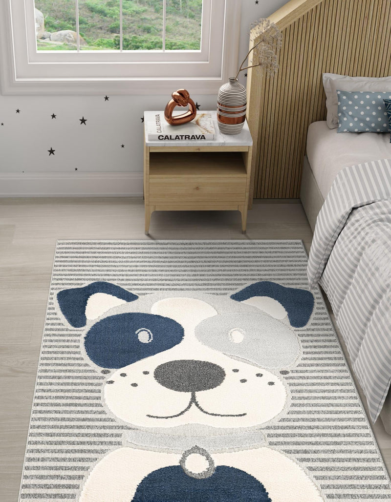 Wonder Tykes Collection Area Rug -  Magicgrove Rectangle Blue and Gray  lifestyle 8