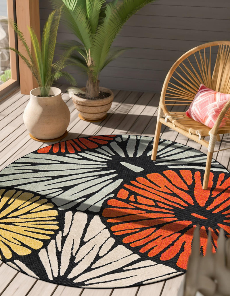 Outdoor Marrakesh Collection Area Rug -  Tetouan Round Multi  lifestyle 28