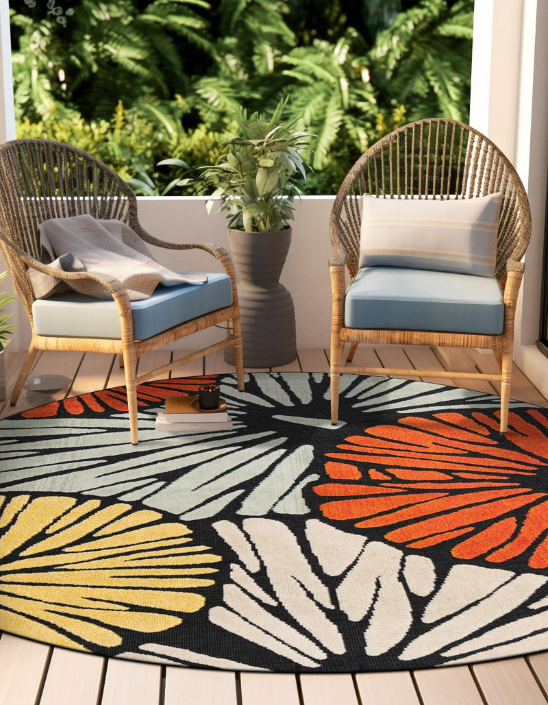 Outdoor Marrakesh Collection Area Rug -  Tetouan Round Multi  lifestyle 40