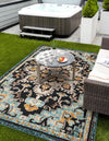 Outdoor Marrakesh Collection Area Rug -  Essaouira Rectangle Navy Blue  lifestyle 4