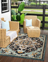 Outdoor Marrakesh Collection Area Rug -  Essaouira Rectangle Navy Blue  lifestyle 8