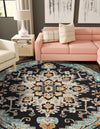 Outdoor Marrakesh Collection Area Rug -  Essaouira Round Navy Blue  lifestyle 25