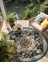 Outdoor Marrakesh Collection Area Rug -  Essaouira Round Navy Blue  lifestyle 46