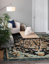 Outdoor Marrakesh Collection Area Rug -  Essaouira Square Navy Blue  lifestyle 33