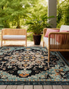 Outdoor Marrakesh Collection Area Rug -  Essaouira Square Navy Blue  lifestyle 36