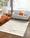 Monochrome Collection Area Rug - Slate Rectangle Ivory White  lifestyle 3