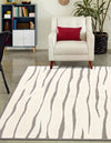 Monochrome Collection Area Rug - Slate Rectangle Ivory White  lifestyle 13