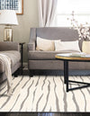 Monochrome Collection Area Rug - Slate Rectangle Ivory White  lifestyle 17