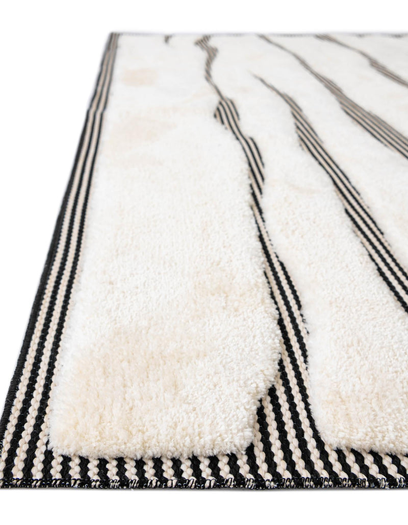 Monochrome Collection Area Rug - Slate Rectangle Ivory White  lifestyle 27