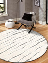 Monochrome Collection Area Rug - Slate Round Ivory White  lifestyle 87