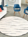 Monochrome Collection Area Rug - Slate Round Ivory White  lifestyle 93