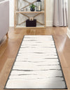 Monochrome Collection Area Rug - Slate Runner Ivory White  lifestyle 76