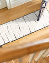 Monochrome Collection Area Rug - Slate Runner Ivory White  lifestyle 88