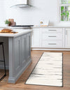 Monochrome Collection Area Rug - Slate Runner Ivory White  lifestyle 94