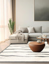 Monochrome Collection Area Rug - Slate Square Ivory White  lifestyle 47