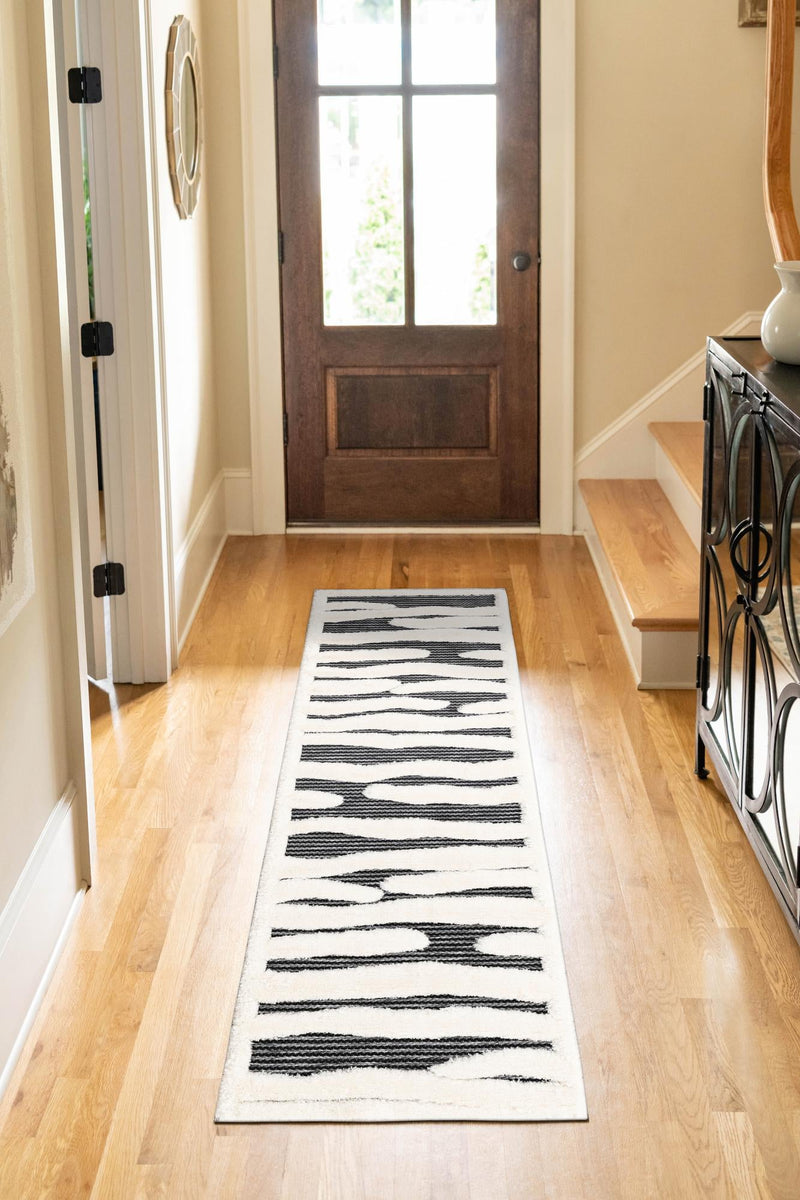 Monochrome Collection Area Rug - Slate Runner Gray  lifestyle 67