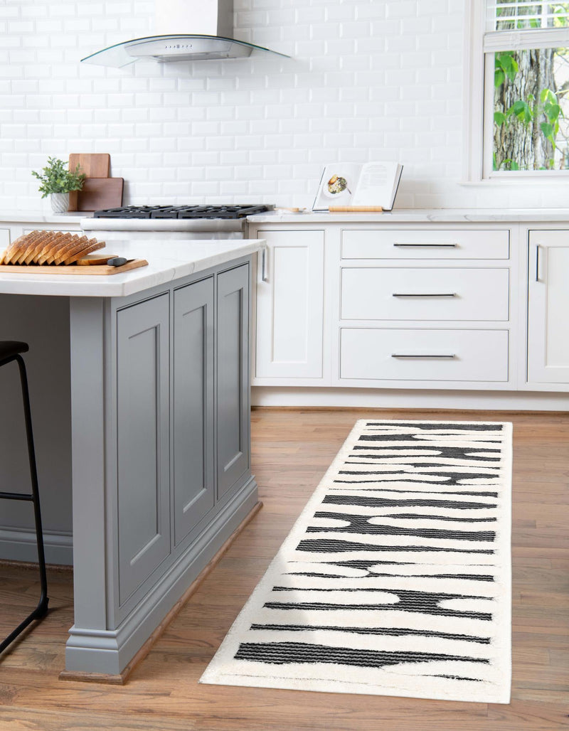 Monochrome Collection Area Rug - Slate Runner Gray  lifestyle 73