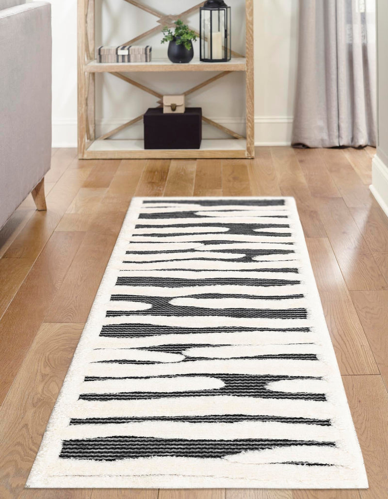 Monochrome Collection Area Rug - Slate Runner Gray  lifestyle 85