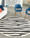 Monochrome Collection Area Rug - Slate Round Gray  lifestyle 48