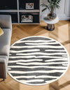 Monochrome Collection Area Rug - Slate Round Gray  lifestyle 90