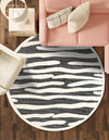 Monochrome Collection Area Rug - Slate Round Gray  lifestyle 96