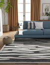 Monochrome Collection Area Rug - Slate Square Gray  lifestyle 44