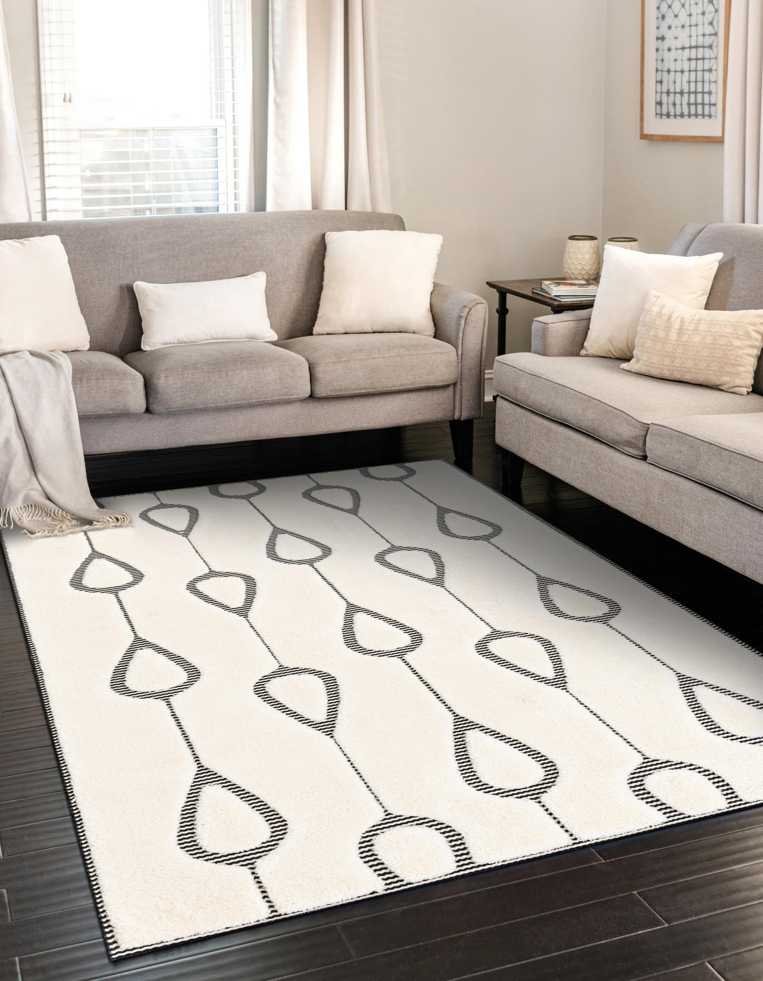 Monochrome Collection Area Rug -  Marble