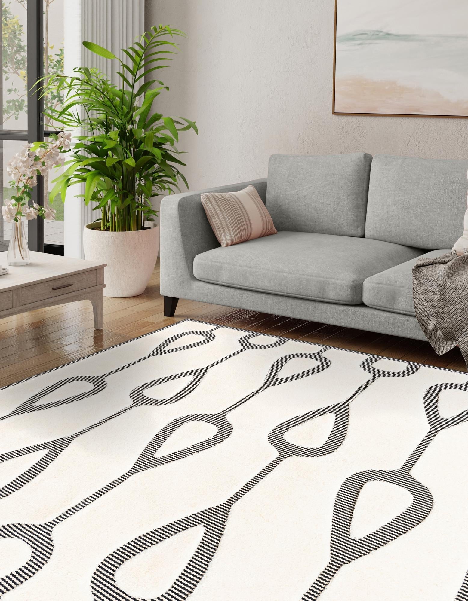 Monochrome Collection Area Rug -  Marble