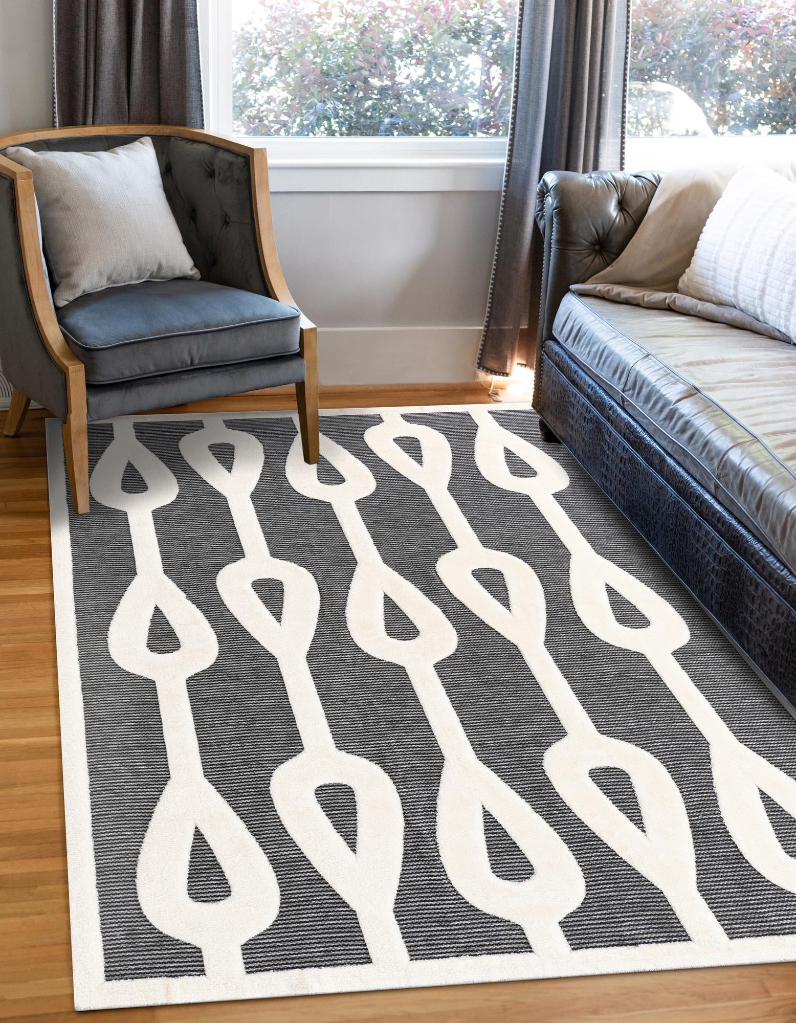 Monochrome Collection Area Rug -  Marble