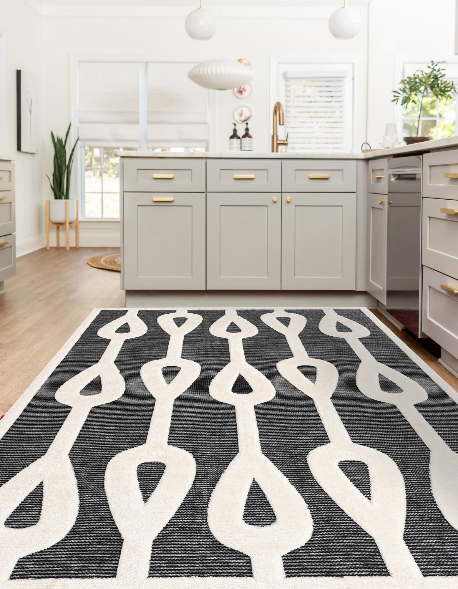 Monochrome Collection Area Rug -  Marble