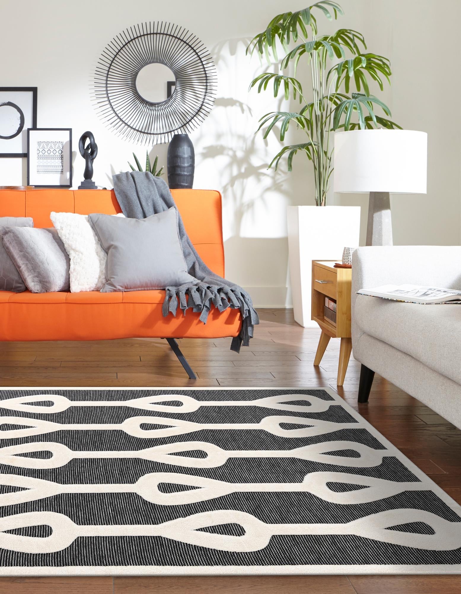 Monochrome Collection Area Rug -  Marble