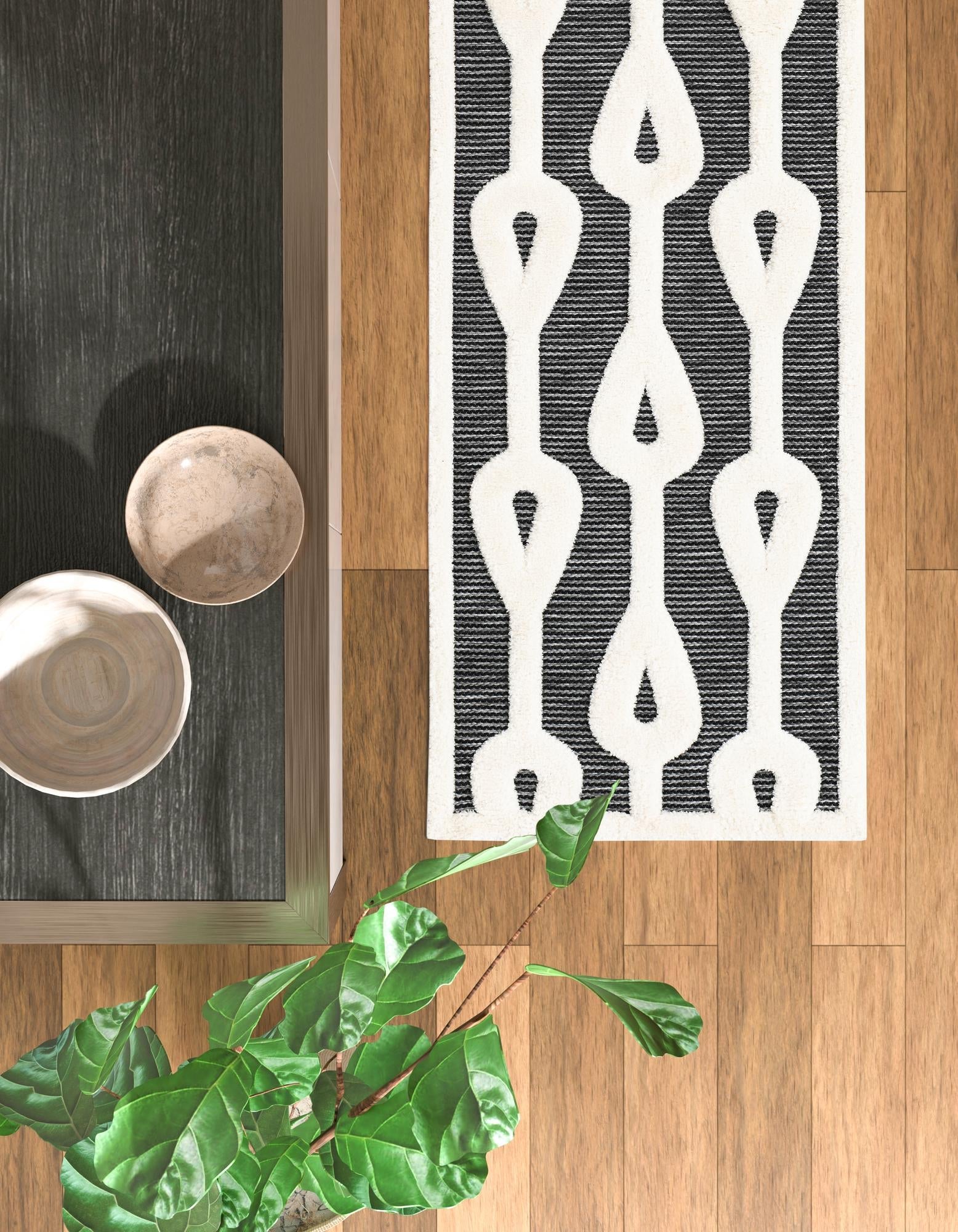 Monochrome Collection Area Rug -  Marble