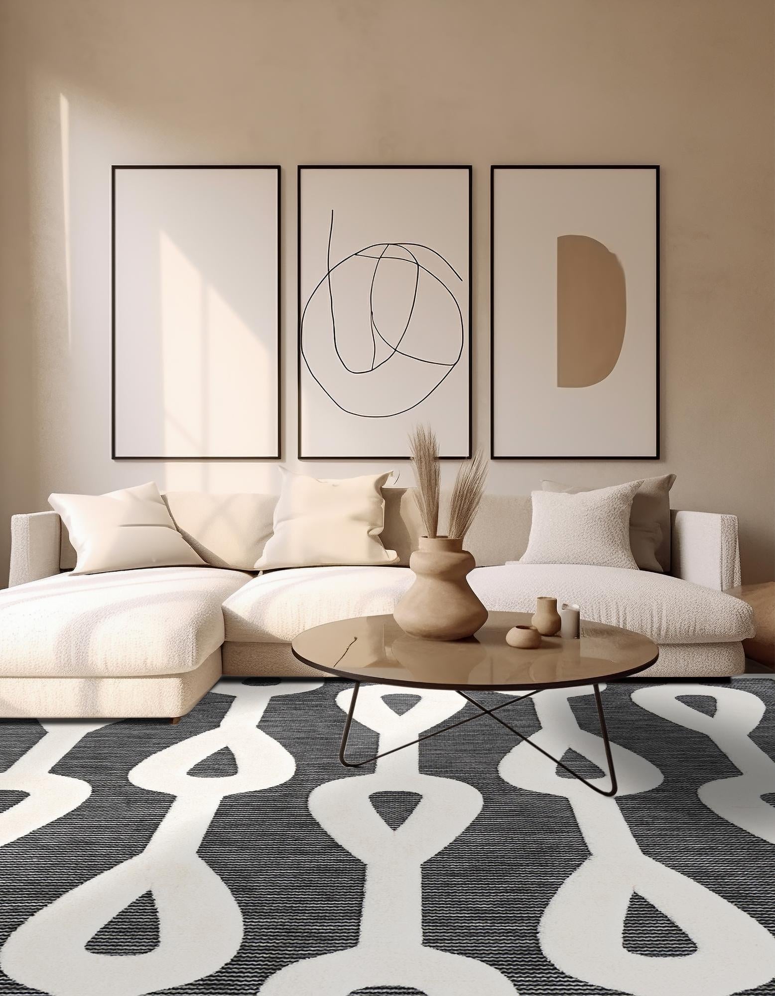 Monochrome Collection Area Rug -  Marble