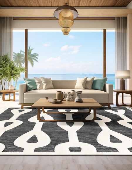 Monochrome Collection Area Rug -  Marble