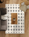 Monochrome Collection Area Rug -  Quartz Rectangle Black and White  lifestyle 11