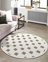 Monochrome Collection Area Rug -  Quartz Round Black and White  lifestyle 22