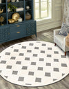 Monochrome Collection Area Rug -  Quartz Round Black and White  lifestyle 28