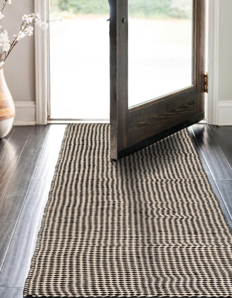 Sequoia Handwoven Jute Collection Area Rug - Aspen Runner Black and White  lifestyle 14