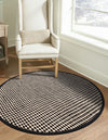 Sequoia Handwoven Jute Collection Area Rug - Aspen Round Black and White  lifestyle 11