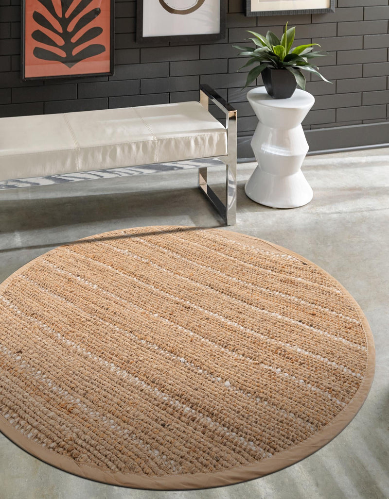 Sequoia Handwoven Jute Collection Area Rug - Briarwood Round Natural  lifestyle 15